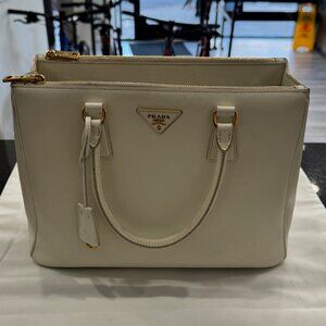 Prada White Galleria Saffiano Leather Tote Bag